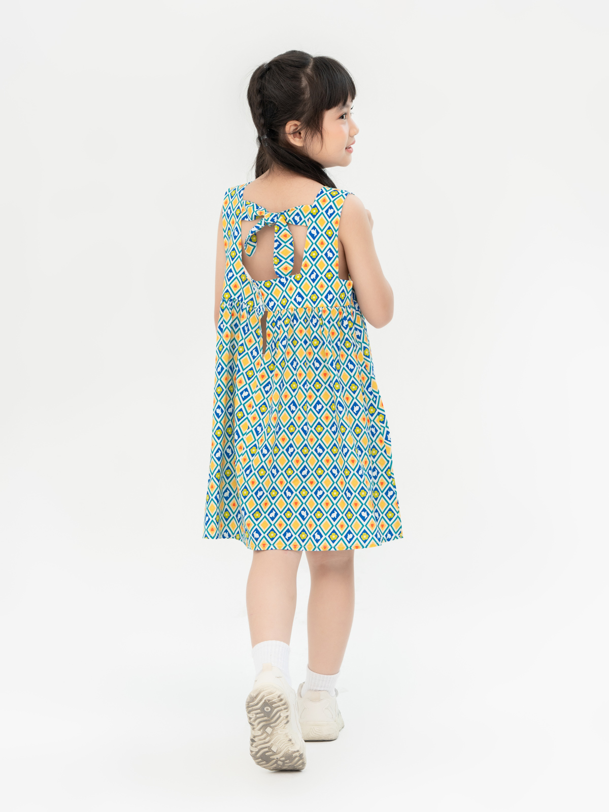 Váy slip dress buộc dây sau lưng - Màu xanh lá khói đậm - Kids | H&M VN