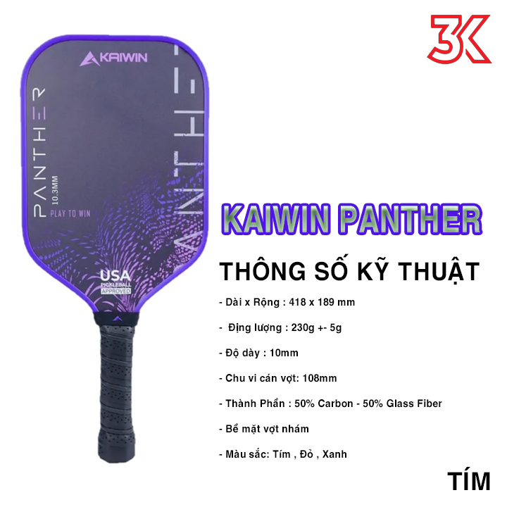 Vợt pickleball Kaiwin Panther 1 vợt 2024 [Chính hãng]