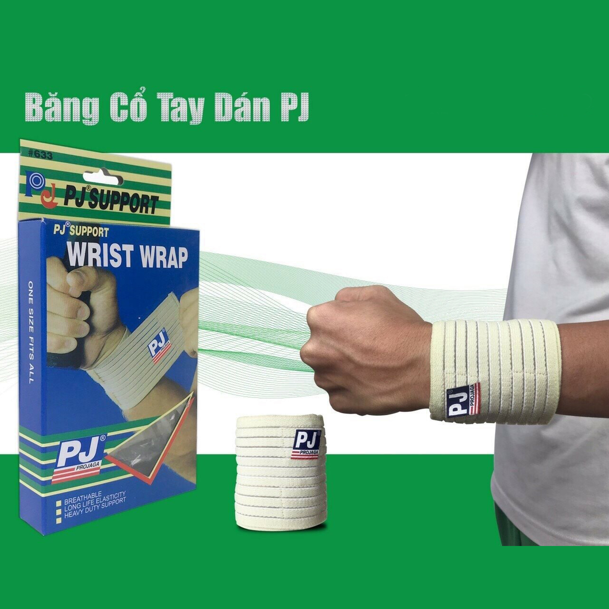 Băng cổ tay dán PJ