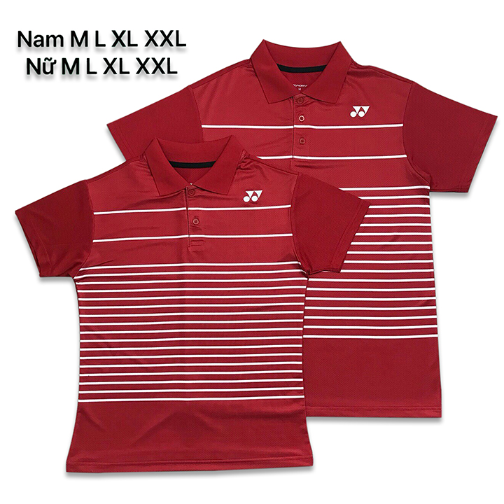 Áo cầu lông yonex cổ bẻ 2019 Nam nữ đỏ