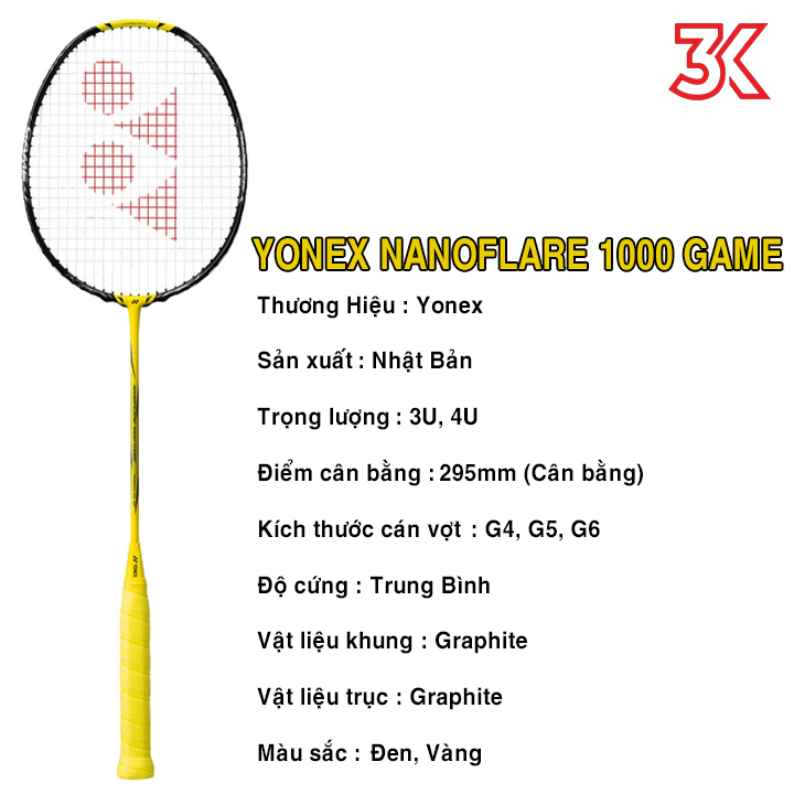 Vợt Cầu Lông Yonex Nanoflare 1000 Game 1 khung vợt 1 túi [Chính hãng][bảo hành 3T]