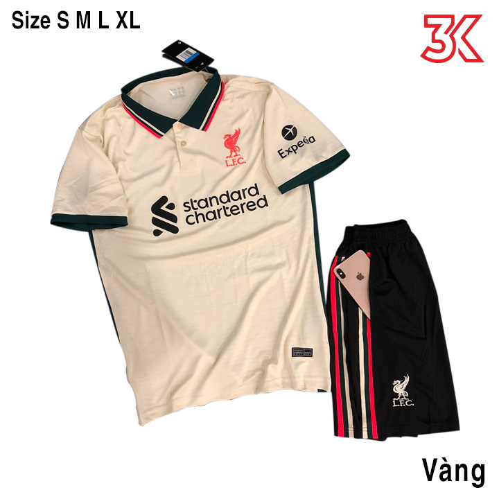 Áo đá banh Fex Thái Livepool sân khách 1 bộ có túi 2 bên 2022