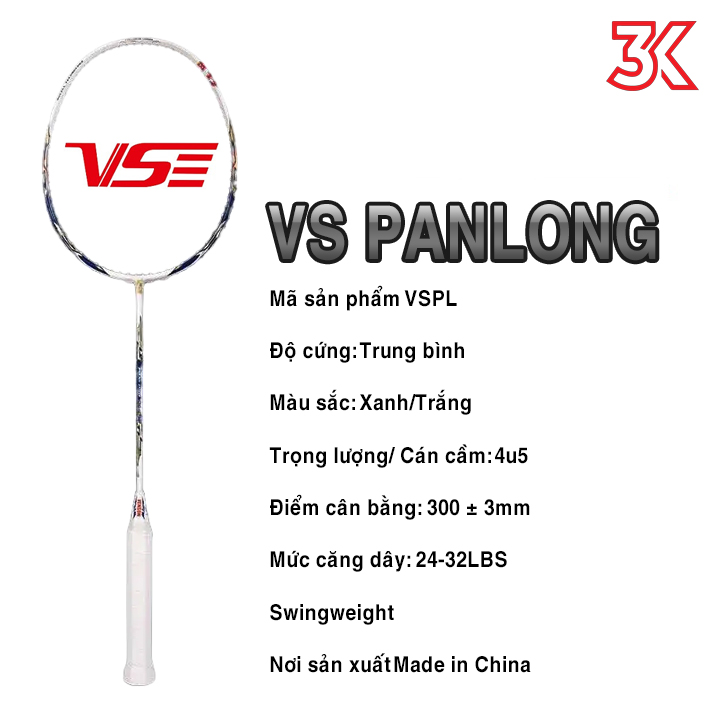 Vợt Cầu Lông VS PANLONG Nội Địa 1 Khung 1 Túi  [Chính hãng][bảo hành 3T]