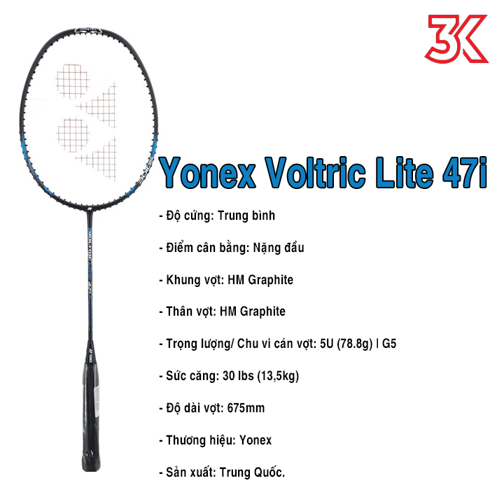 Vợt Cầu Lông Yonex Voltric Lite 47i 5U 1 khung vợt 1 túi [Chính hãng][bảo hành 3T]