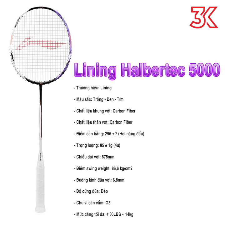 Vợt Cầu Lông Lining Halbertec 5000 Nội Địa 1 Khung 1 Túi  [Chính hãng][bảo hành 2T]