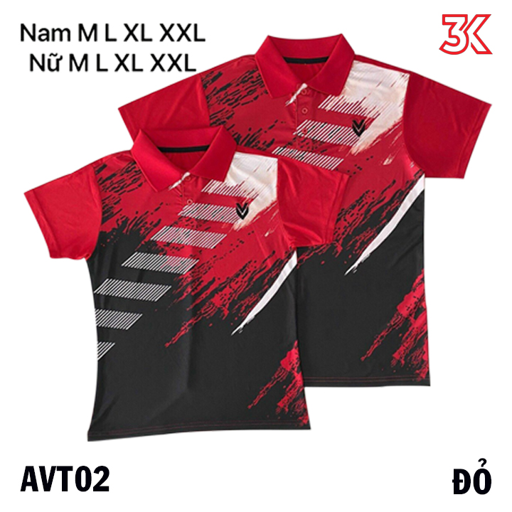 Áo cầu lông có cổ Nam Nữ Victec AVT02 Đỏ 1 Áo