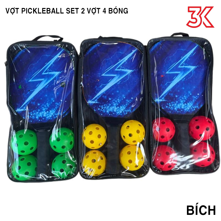Vợt pickleball cho người tập chơi 2 vợt  4 bóng 1 túi
