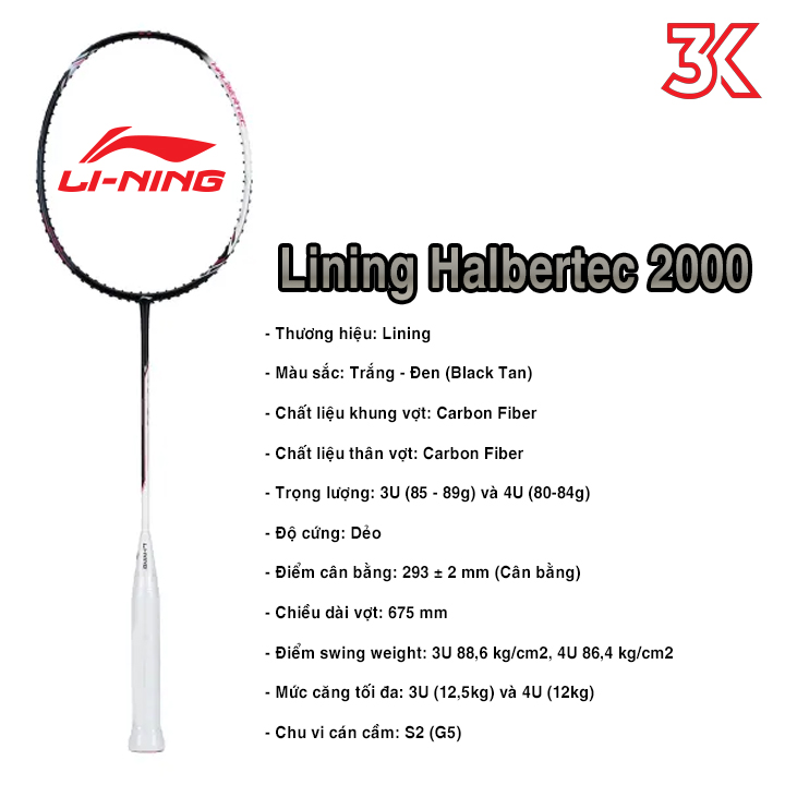 Vợt Cầu Lông Lining Halbertec 2000 Nội Địa 1 Khung 1 Túi  [Chính hãng][bảo hành 3T]