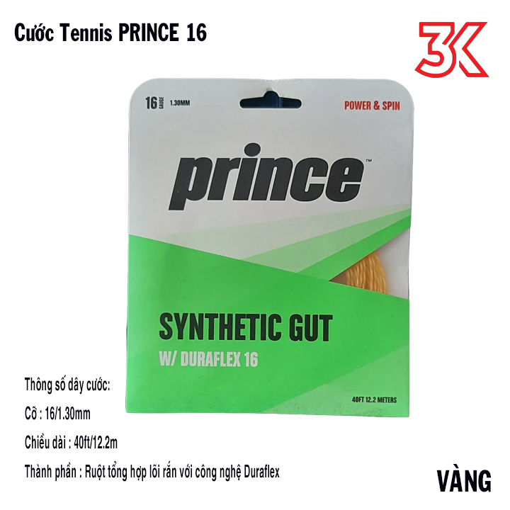 Dây Cước Căng Vợt Tennis Prince Synthetic Gut 16 [Chính Hãng]