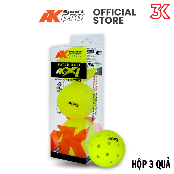 Bóng Thi Đấu Pickleball AK-X1 (hộp 3 quả)