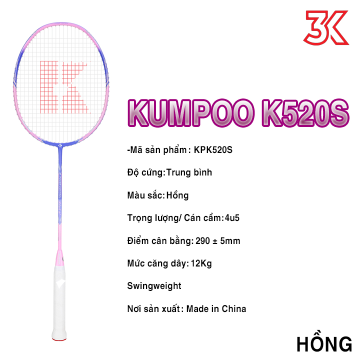Vợt Cầu Lông Kumpoo Power Control K520S 1 khung vợt 1 túi [Chính hãng][bảo hành 2T]