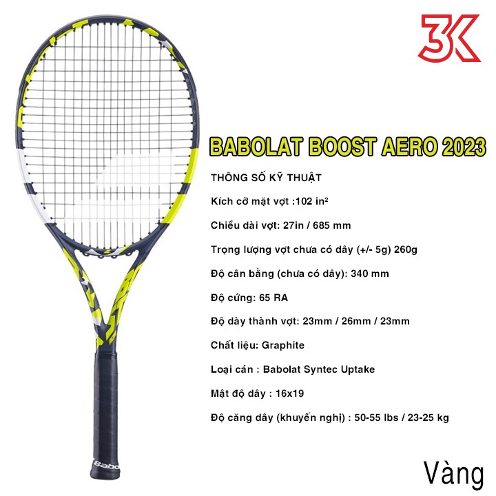 Vợt Tennis Boost Aero 2023 260G 1 VỢT 1 TÚI Đã Đan Sẵng [Chính hãng] [Tặng mã 50k][FreeShip] [Ảnh thật][bảo hành 3T]