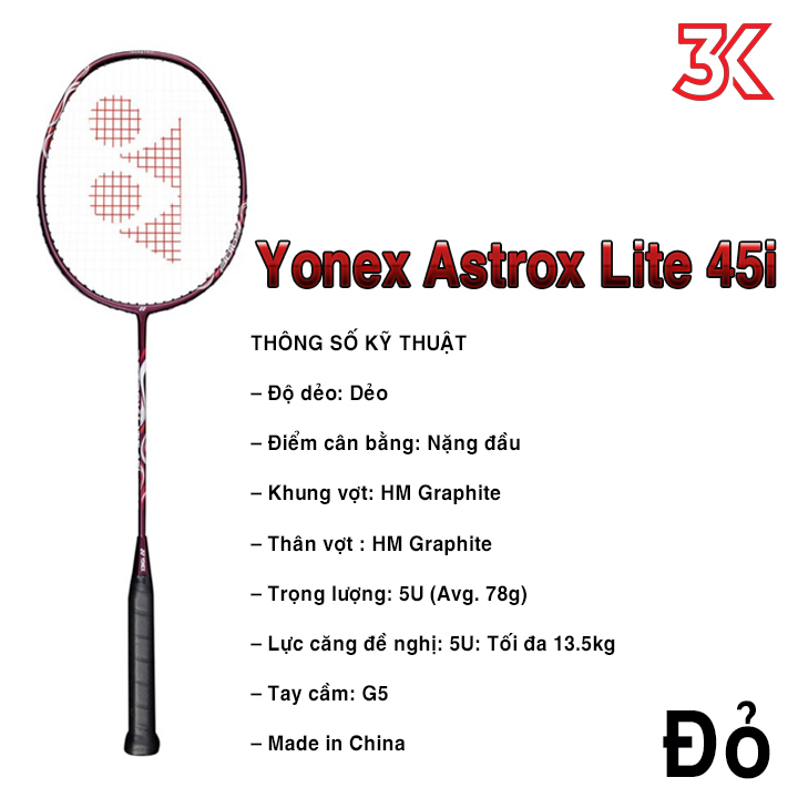 Vợt Cầu Lông Yonex Astrox Lite 45i 5U 1 khung vợt 1 túi [Chính hãng][bảo hành 3T]
