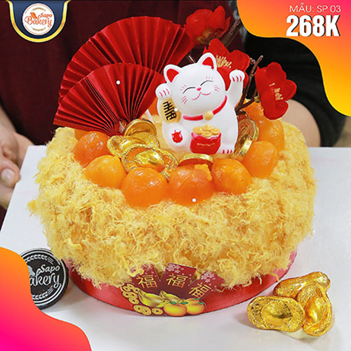 Bánh Kem Thần Tài - Sung Túc Cả Năm  Bánh Hũ Vàng - Chỉ 268K - Freeship