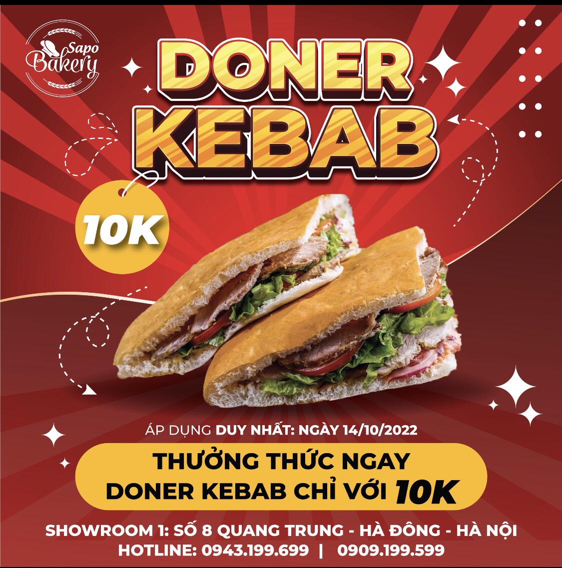 Đại chiến Doner Kebab chỉ với 10K - SAPO Bakery