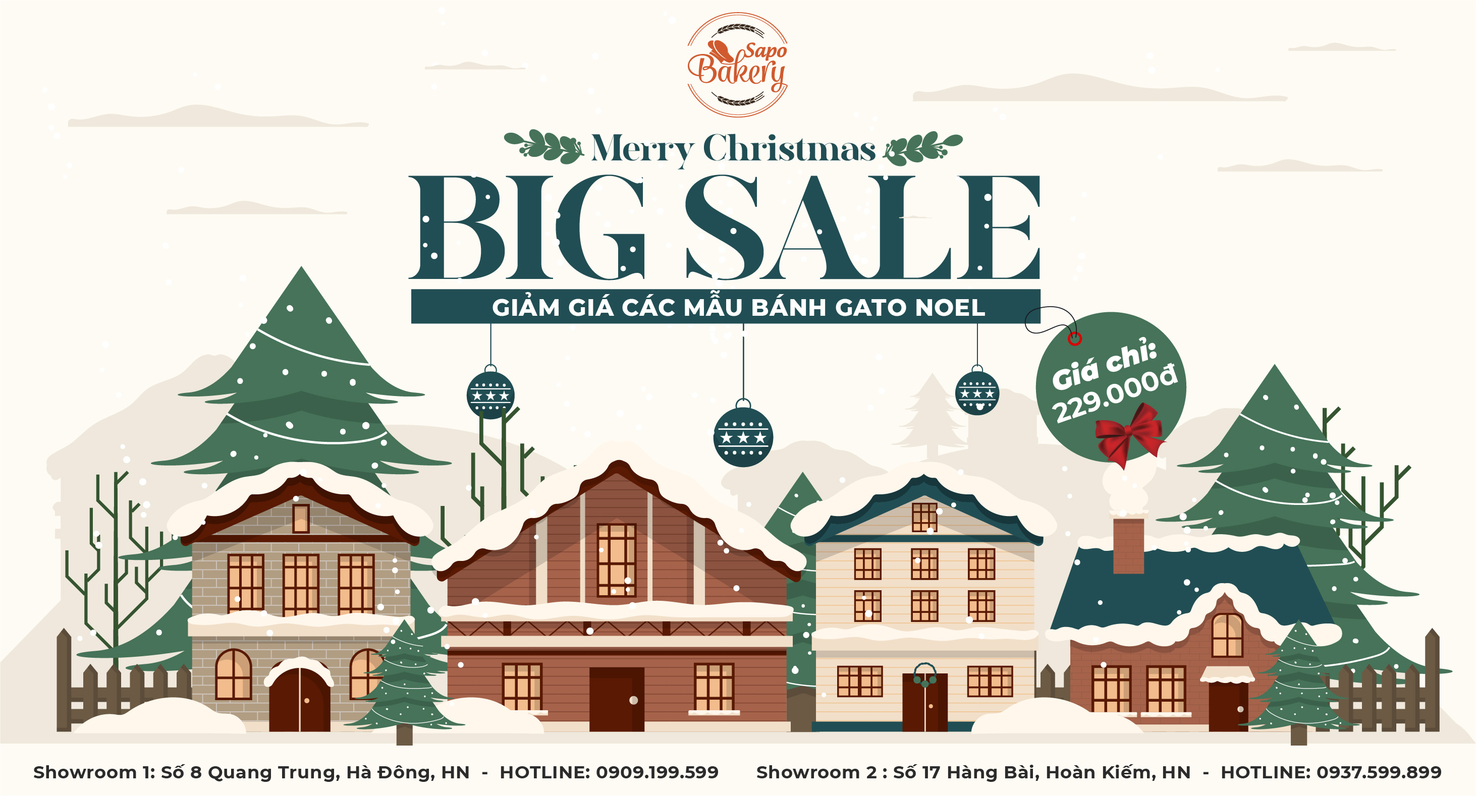 ƯU ĐÃI BÁNH KEM NOEL đồng giá CHỈ 229K