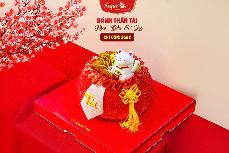 Bánh Kem Thần Tài 268K – Rước Lộc Phát, Khởi Đầu Năm Mới Đại Cát Tại Sapo Bakery