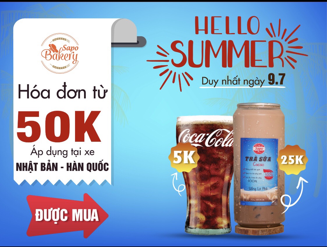 ƯU ĐÃI xe hàng ẩm thực Nhật Bản - Hàn Quốc tại SAPO Bakery