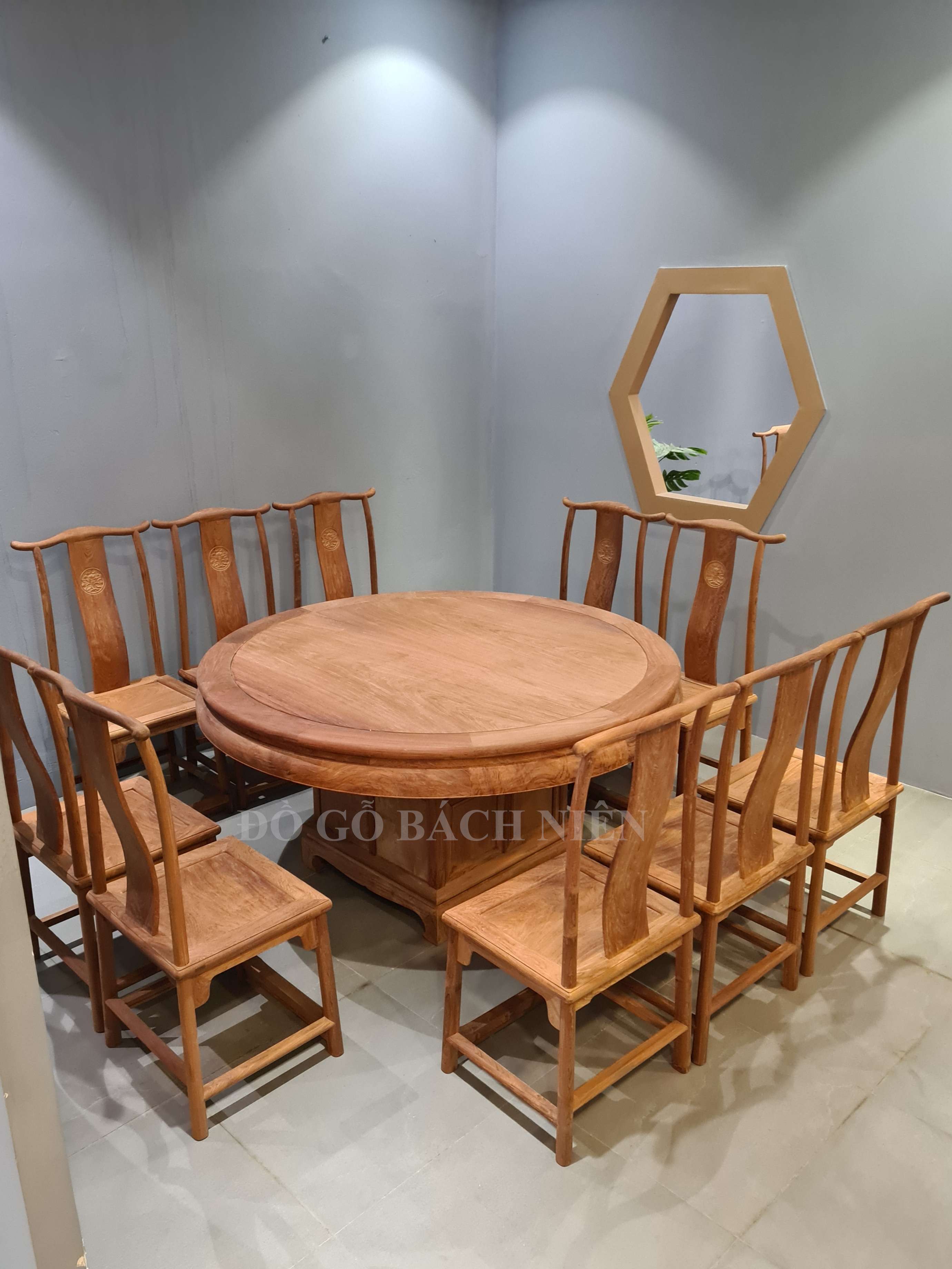 Bộ bàn ăn tròn Á Đông BA23