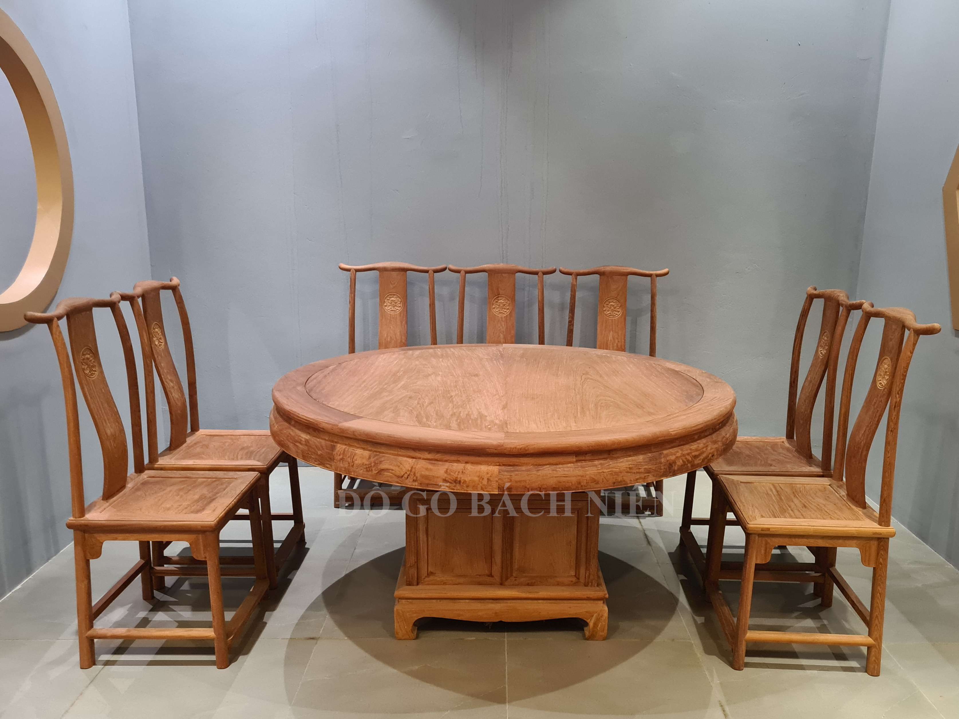 Bộ bàn ăn tròn Á Đông BA23