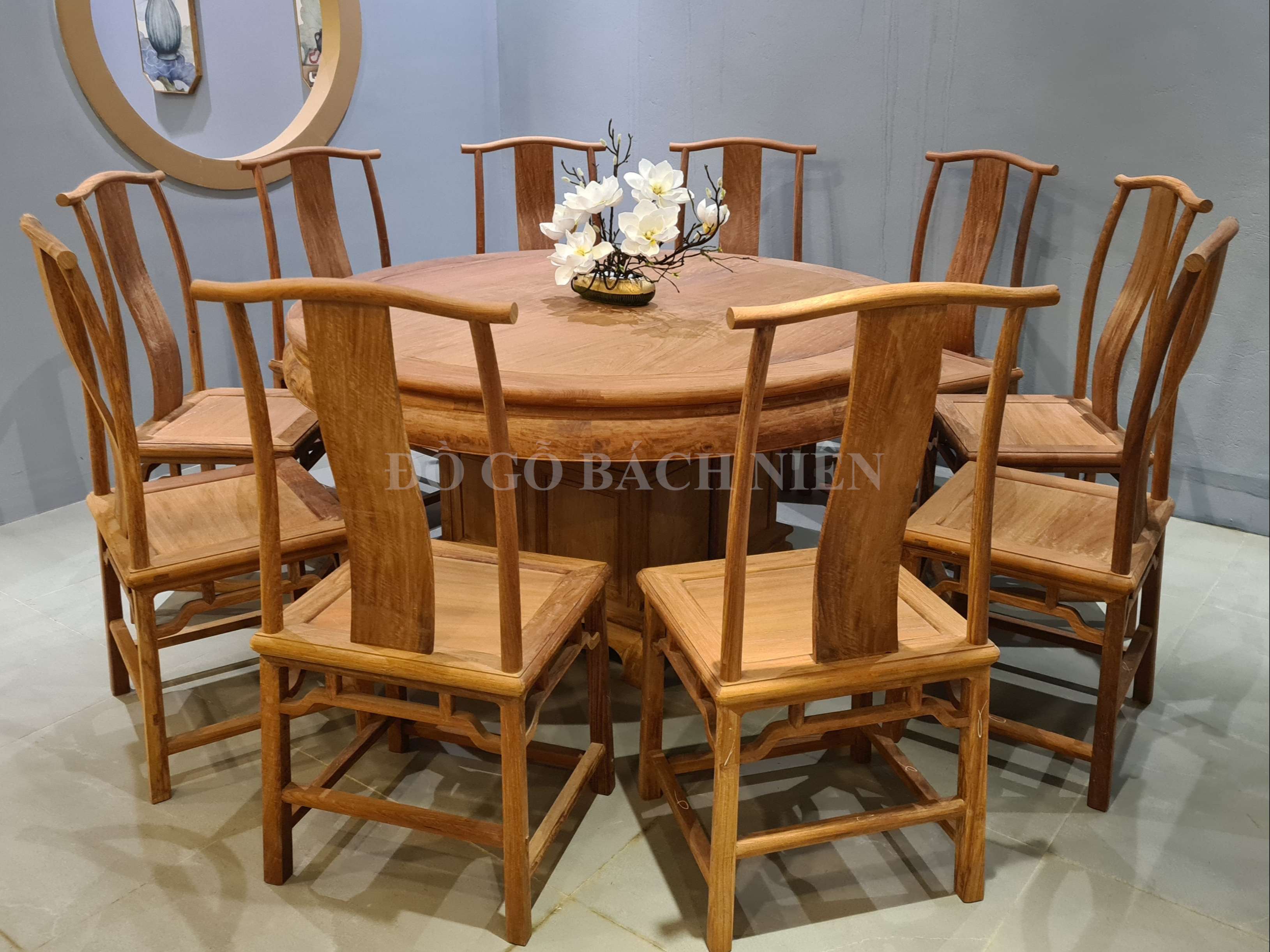 Bộ bàn ăn tròn Á Đông BA22