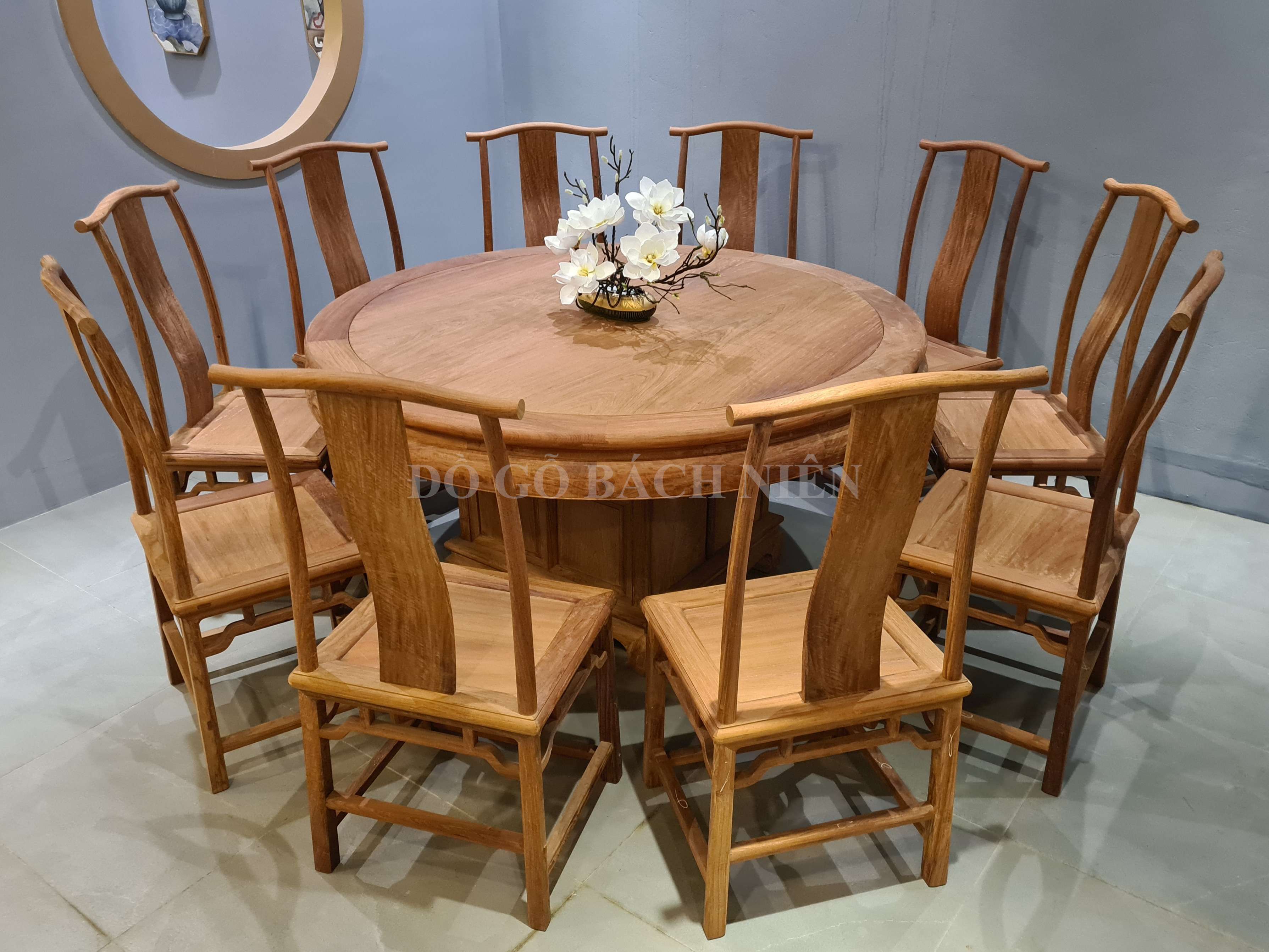 Bộ bàn ăn tròn Á Đông BA22