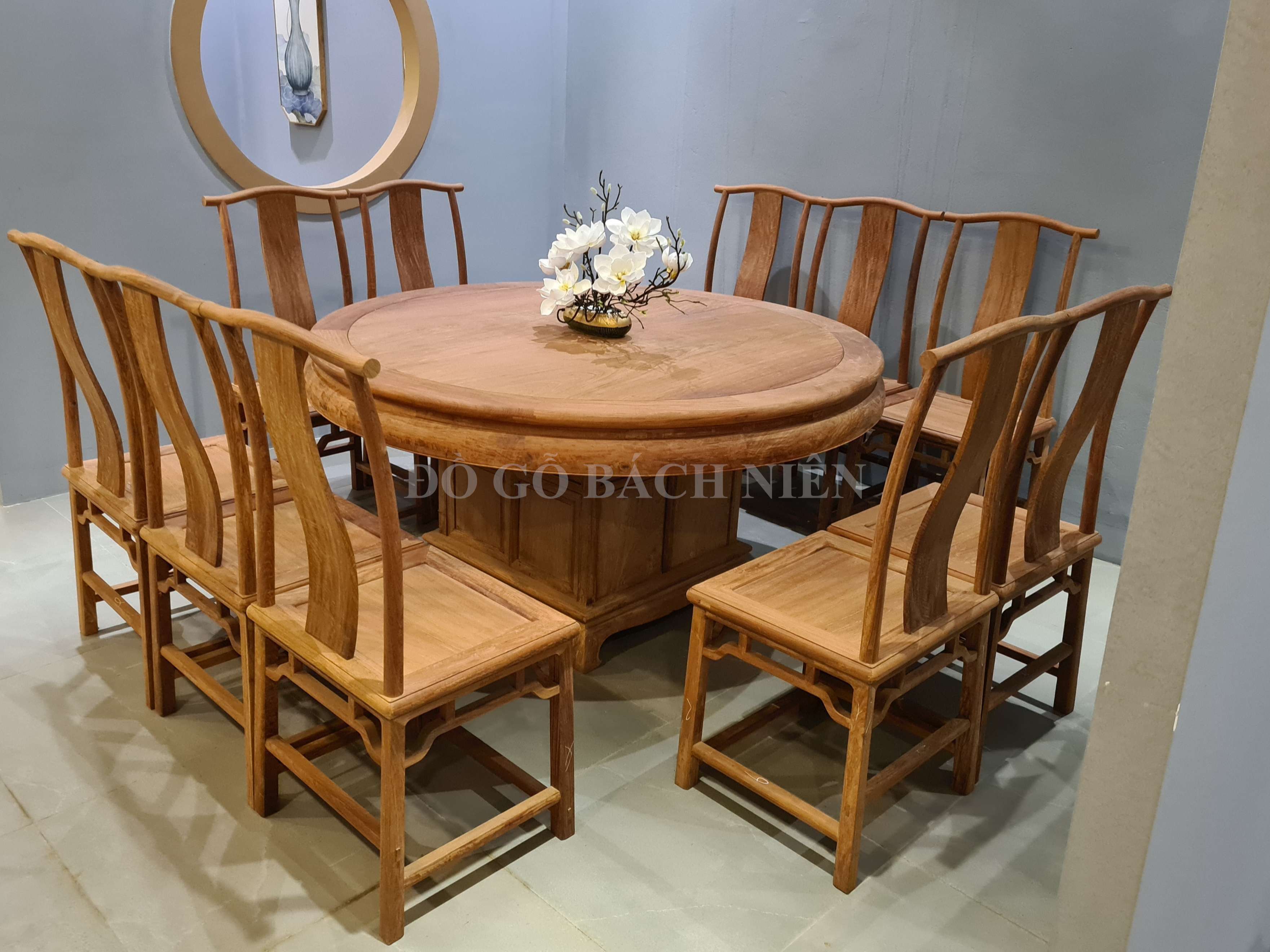 Bộ bàn ăn tròn Á Đông BA22