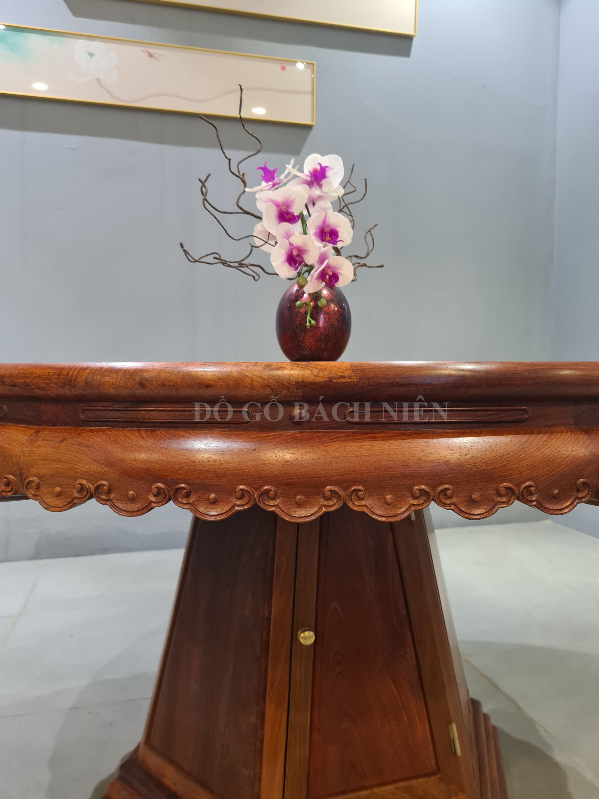 Bộ bàn ăn tròn Á Đông BA05
