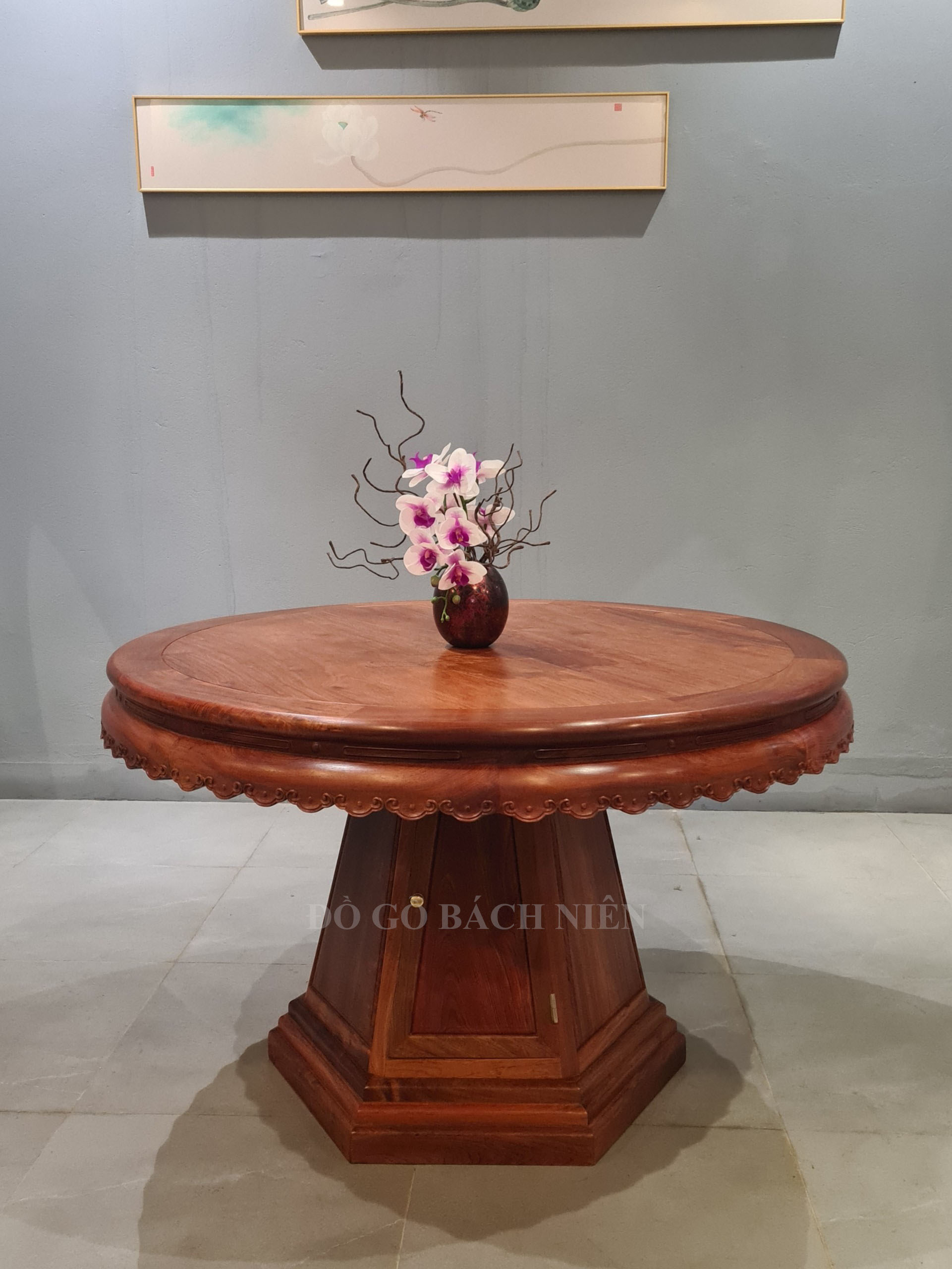 Bộ bàn ăn tròn Á Đông BA05