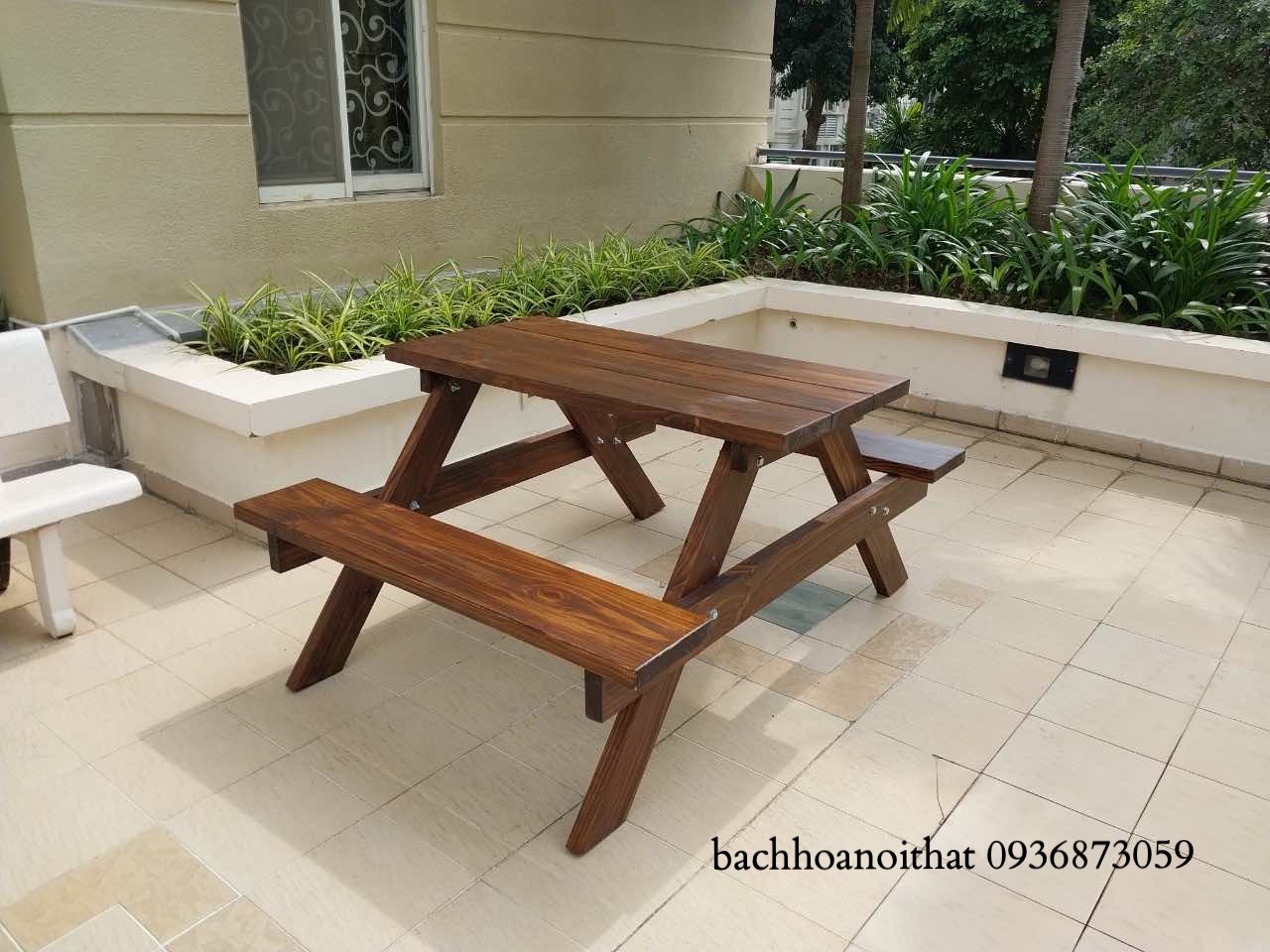 Bàn Gỗ Ngoài Trời Tự Nhiên - BGT20