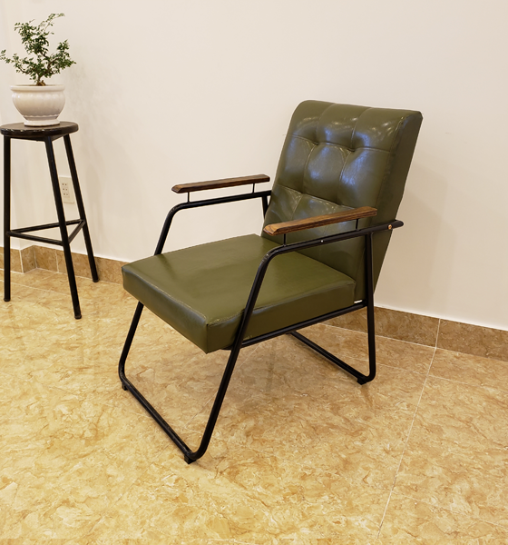 GHẾ SOFA ĐƠN CAFE CHÂN SẮT