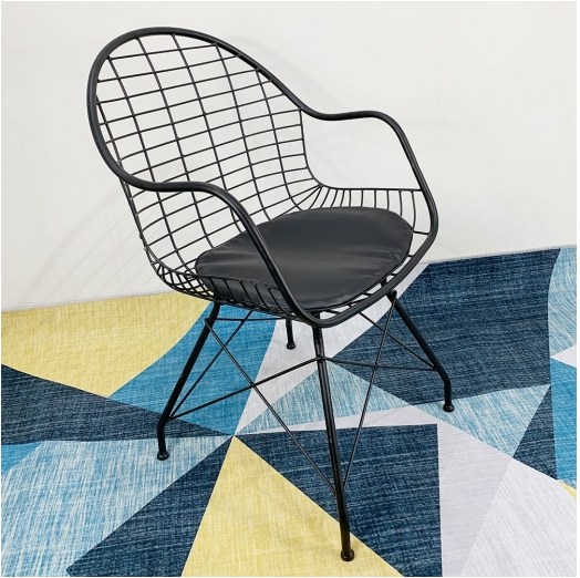 GHẾ CAFE SẮT LƯỚI MẶT NỆM