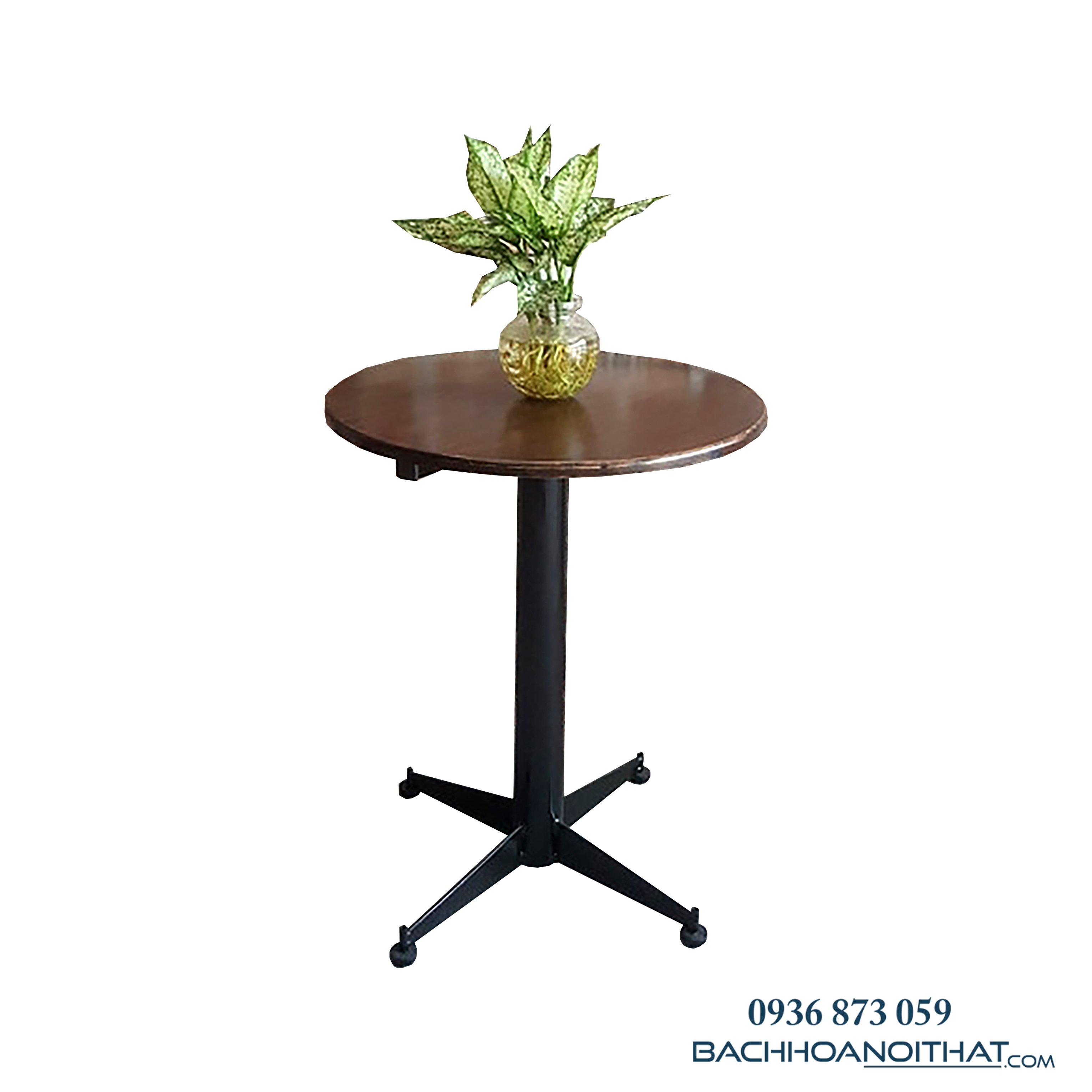 BÀN CAFE MẶT GỖ CHÂN TRỤ 4 CẠNH - BCF31