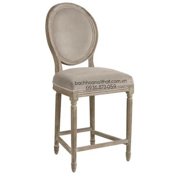 GHẾ BAR LOUIS GỖ CAO SU - BAR39