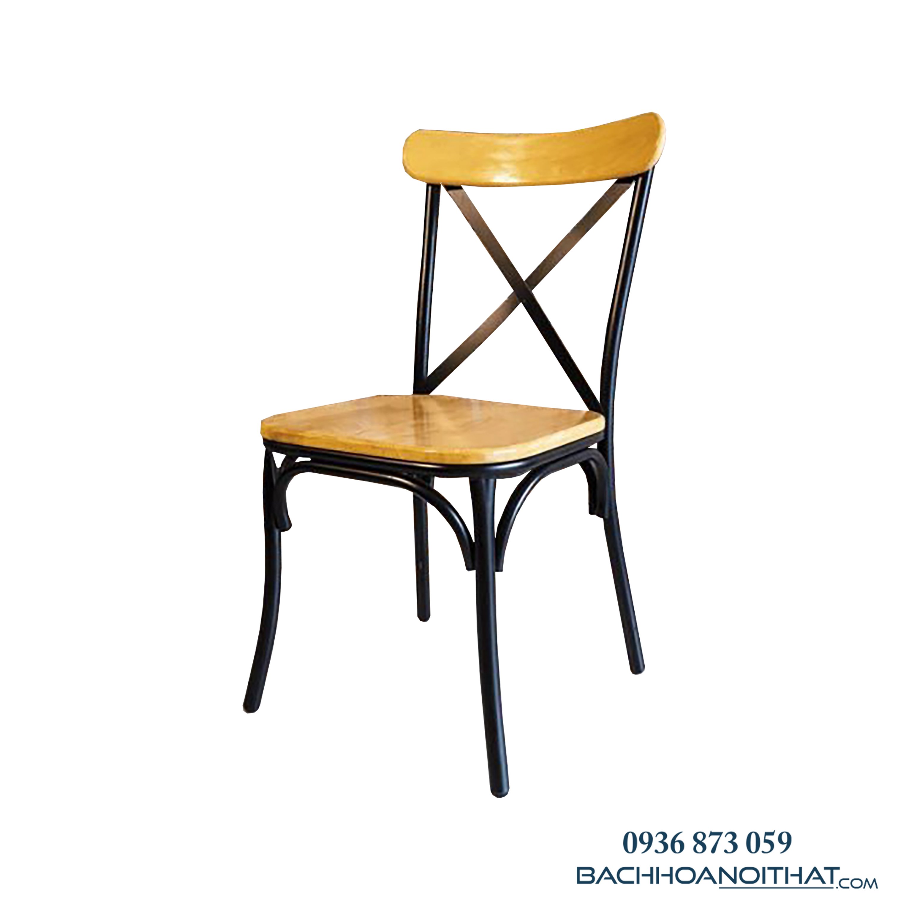 GHẾ BISTRO MẶT GỖ KHUNG SẮT