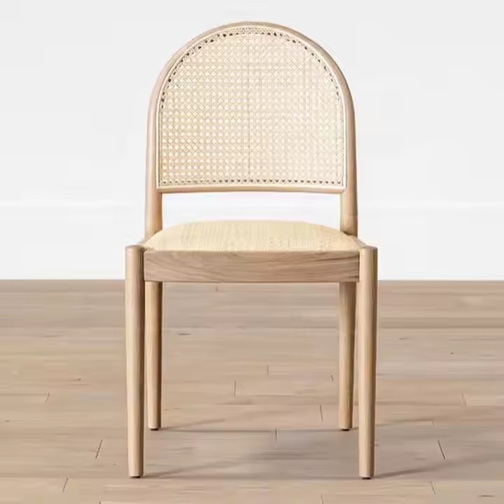 Ghế Gỗ Sồi Lưng Cong Đan Mây GDM7