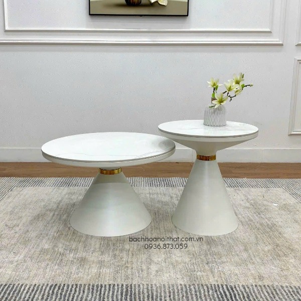 BÀN TRÀ SOFA CHÂN SẮT MẶT ĐÁ - BT155