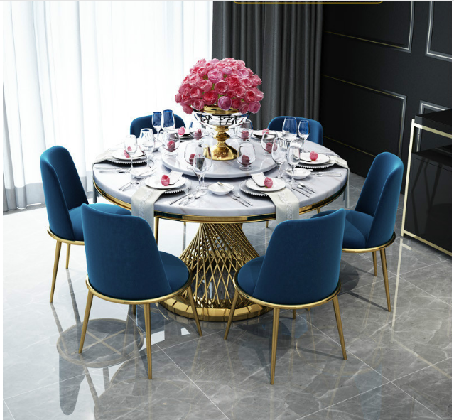 BÀN ĂN MẶT ĐÁ TRÒN 2 TẦNG XOAY - BC11