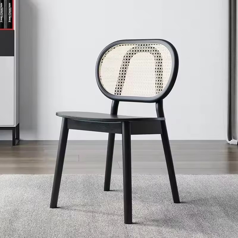 Ghế Đan Mây Lưng Tròn Mặt Ván - GDM25