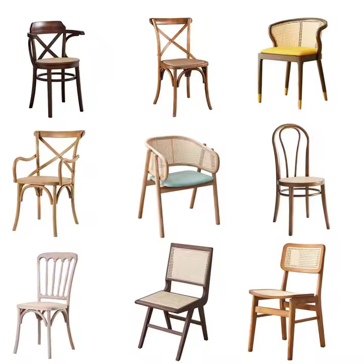 Ghế Gỗ Đan Mây Quán Cafe GDM10