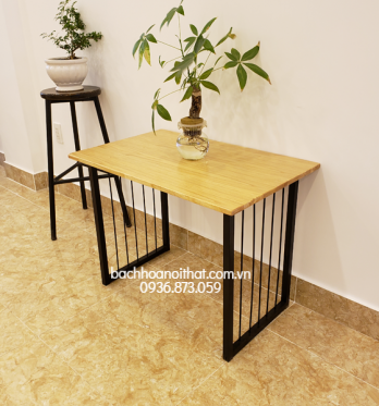 BÀN CAFE MẶT GỖ CHÂN SẮT LƯỚI - BCF41