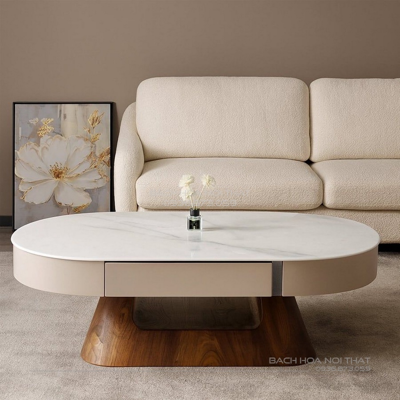 Bàn Trà Gỗ Mặt Đá Cao Cấp - BT320