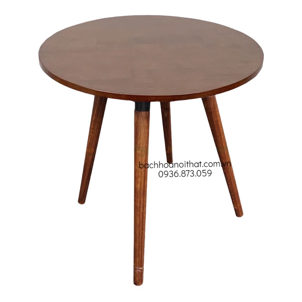 BÀN CAFE GỖ CAO SU MẶT TRÒN 4 CHÂN - BCF47