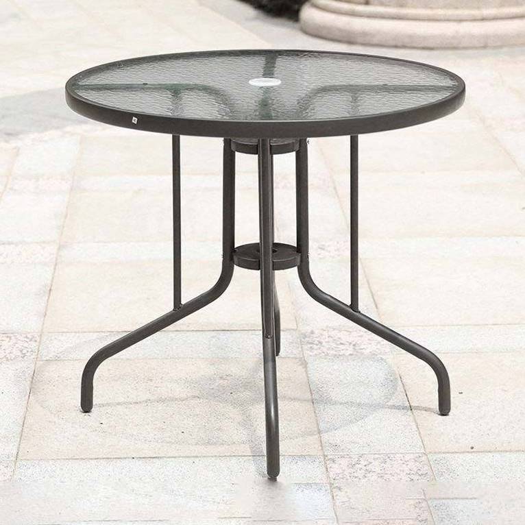 Bàn Tròn Sân Vườn Mặt Kính Chân Sắt - BV26