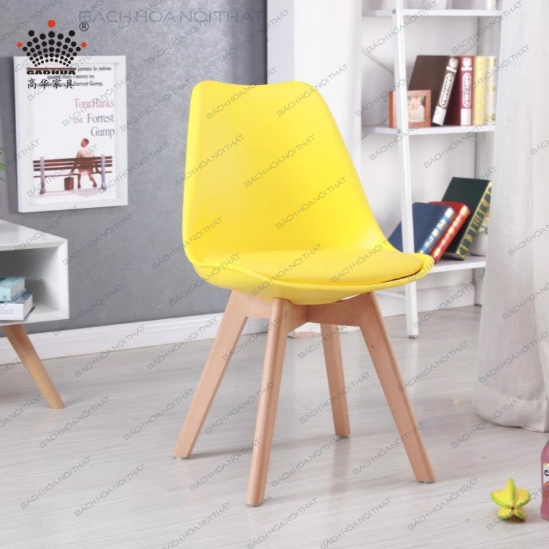 GHẾ EAMES NHỰA ĐÚC MẶT ĐỆM CHÂN GỖ - 3003