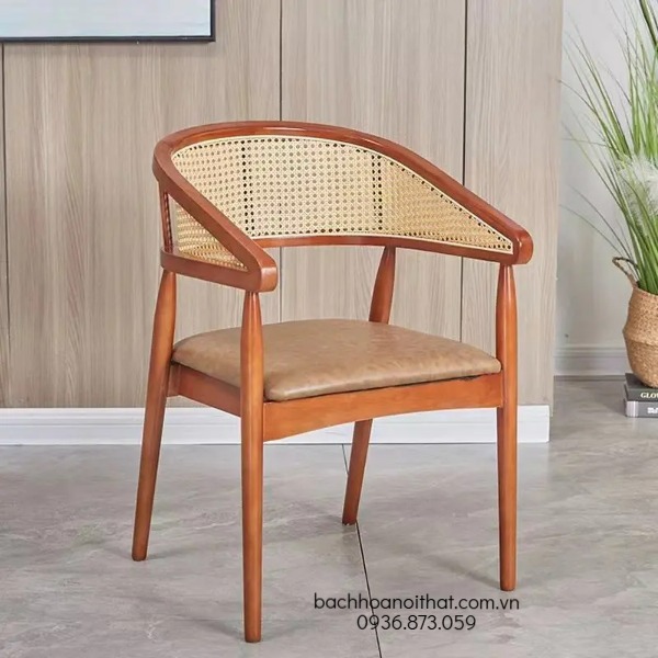 GHẾ ĂN KHUNG GỖ ASH TỰA MÂY- GAG94