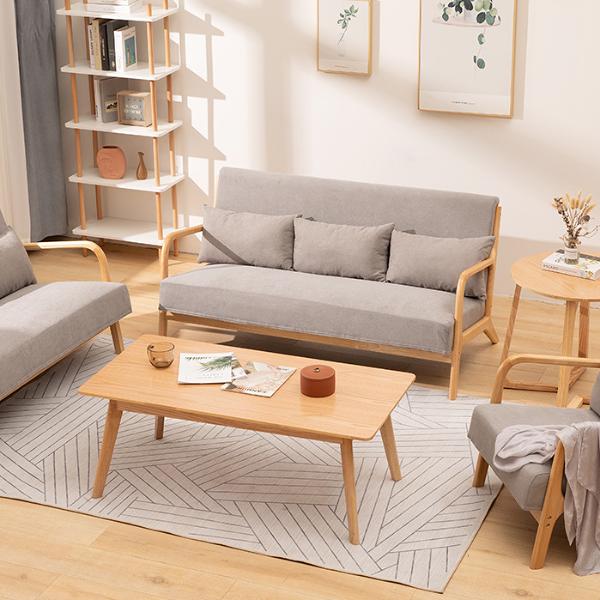 GHẾ SOFA TAY CONG BA GỖ CAO SU - SFG34