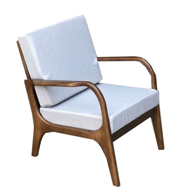 GHẾ SOFA TAY CONG ĐƠN GỖ CAO SU - SFG18