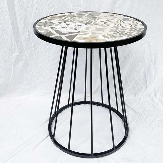 BÀN CAFE GẠCH HOA VĂN CHÂN SẮT - BCF06