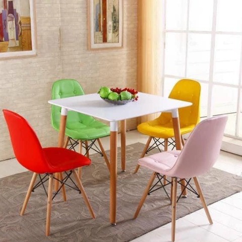 BỘ BÀN GHẾ CAFE 4 GHẾ DA CÚC - CF14